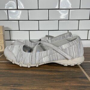 Skechers Bikers Ripples Womens Size 10 Shoes Taupe Relaxed Fit Comfort Mary Jane